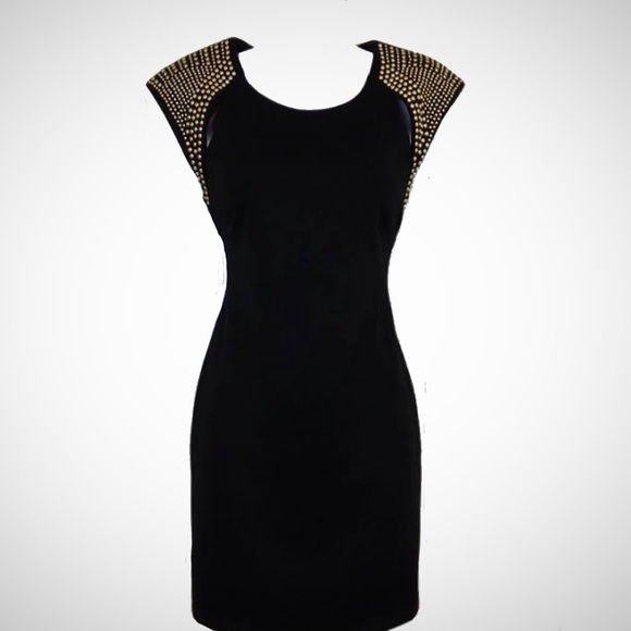 Mint Condition Sans Souci Black BodyCon Studded Dress - Picture 6 of 6